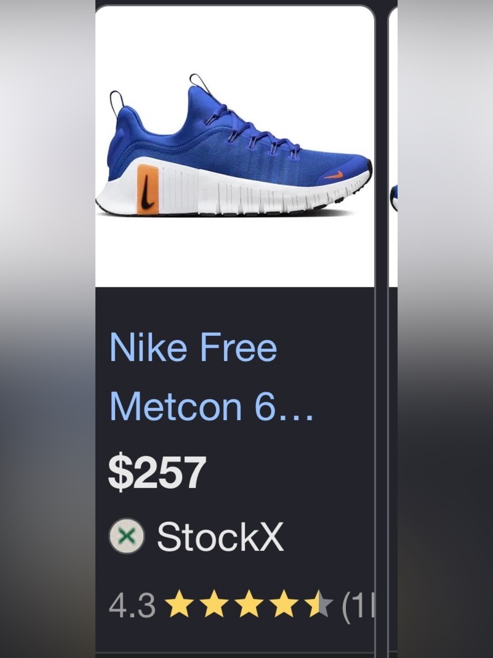 Nike Free Metcon 6 in Blue with Orange Accents
